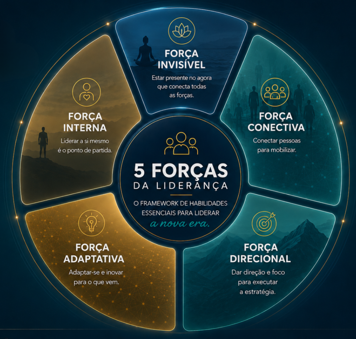 As 5 Forças da Liderança Nectum: Interna, Conectiva, Direcional, Adaptativa e Invisível